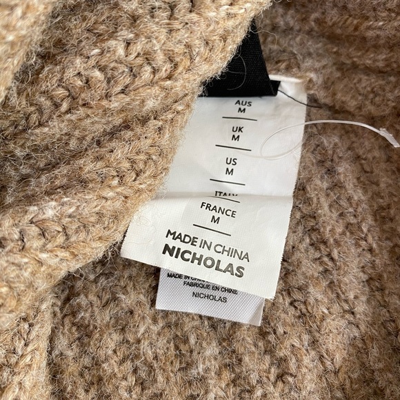 Nicholas Kyleigh Midi Knit Skirt Tan Alpaca Wool Blend Size Medium - Picture 12 of 12